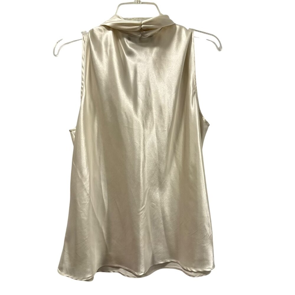 Black Label By Evan-Picone Sleeveless Satin Blouse Sz XL Ivory Blouse - Picture 7 of 12